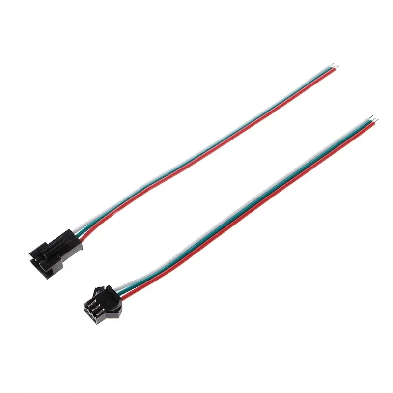 10 Pairs 3 Pin JST SM Male Female Plug Connector Cable For WS2812B WS2812 WS2811 LED Strip Lamp