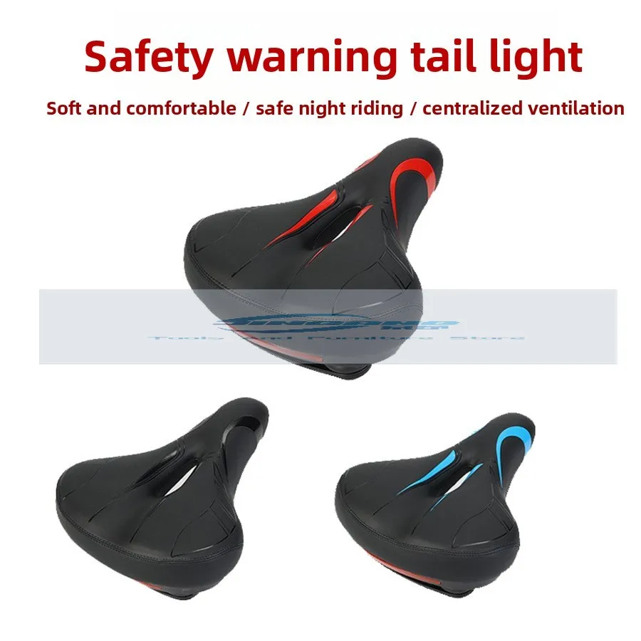 

6019 bicycle saddle with light road mountain bike seat cushion hollow breathable shock absorption comfortable cushion riding