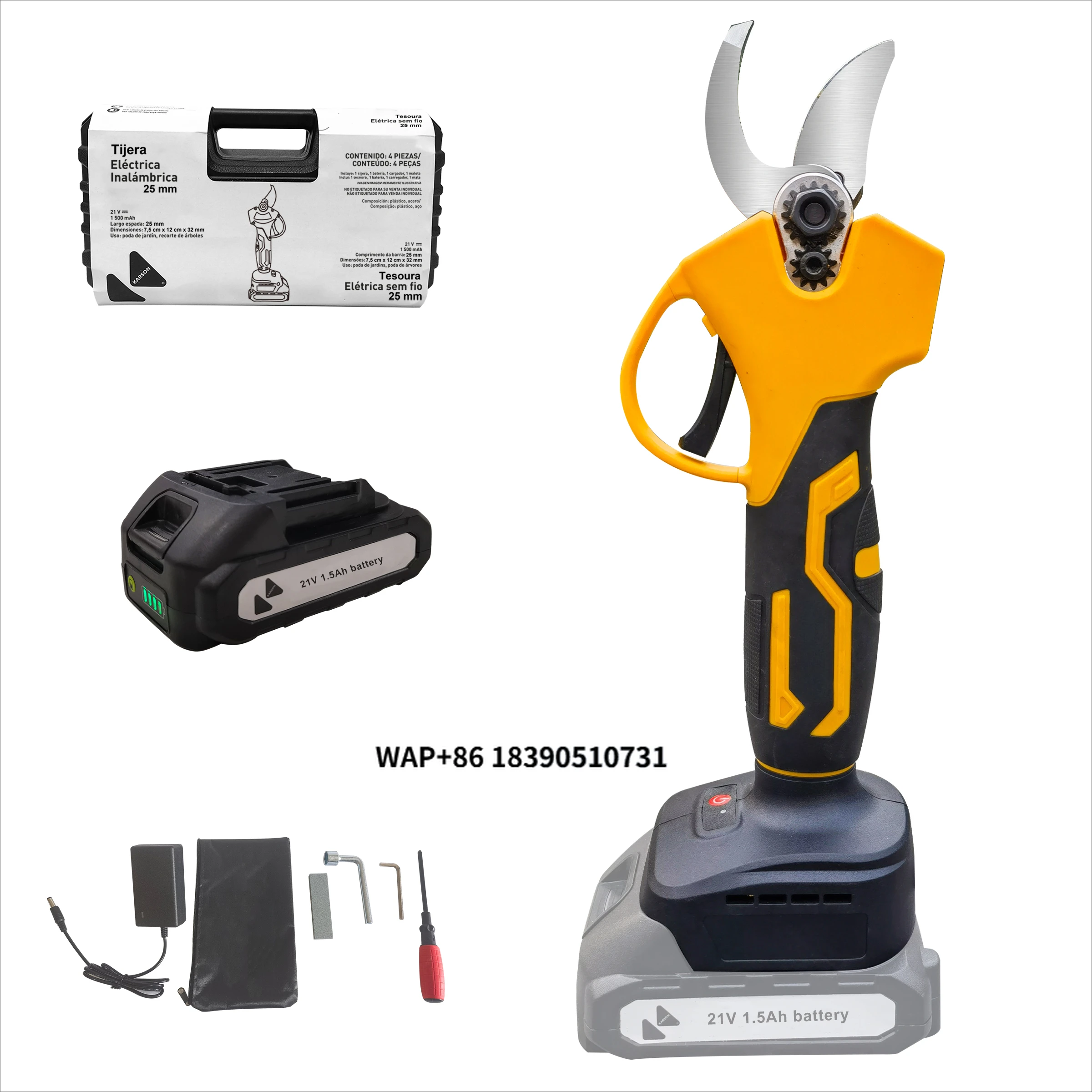 

Cordless Electric Pruner Brushless Electric Pruning Shears Tree Pruner Branch Cutter with SK5 Blade for Gardening TreeTrimming