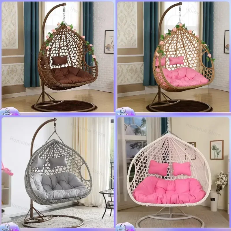 Rattan Hanging Chair Swing Indoor Outdoor Balcony Hammock Rocking Seat Single Double Lazy Bird Nest Leisure Furniture Home