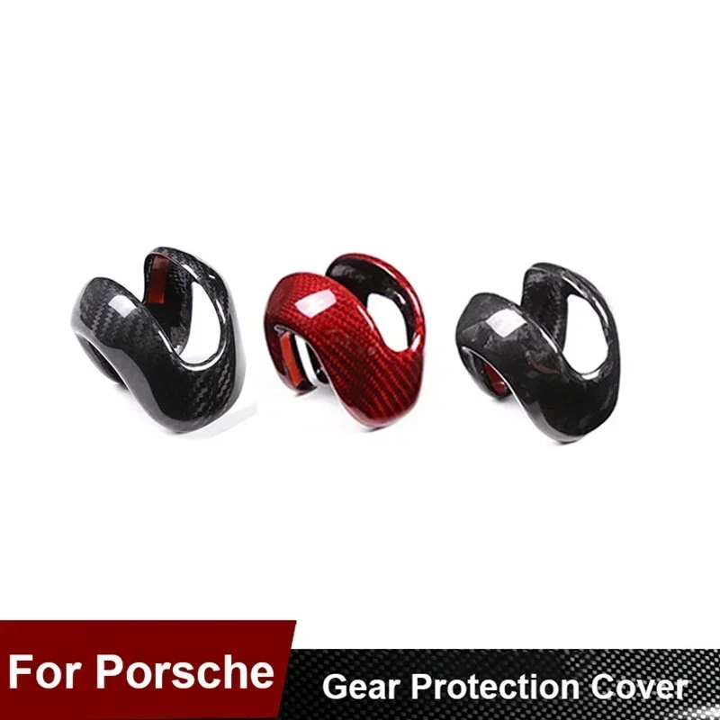 

For Porsche Macan Real Dry Carbon Fiber 22-2023 Interior Gear Shift Knob Console Head Protection Cover Modification Accessories