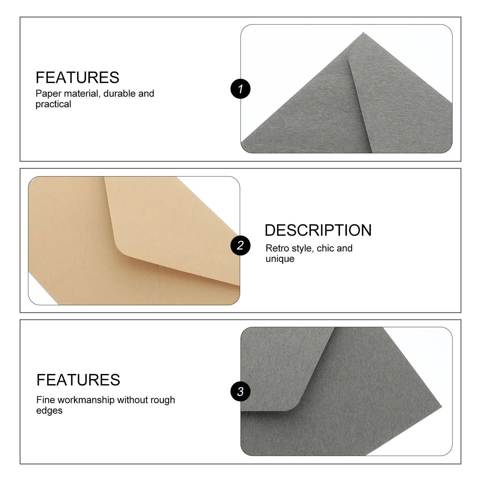 10pcs Vintage Envelopes Unique Kraft Paper Invitation Letter Retro Writing Stationery Greeting Cards Envelop No Bleed Ink Pen - Image 2