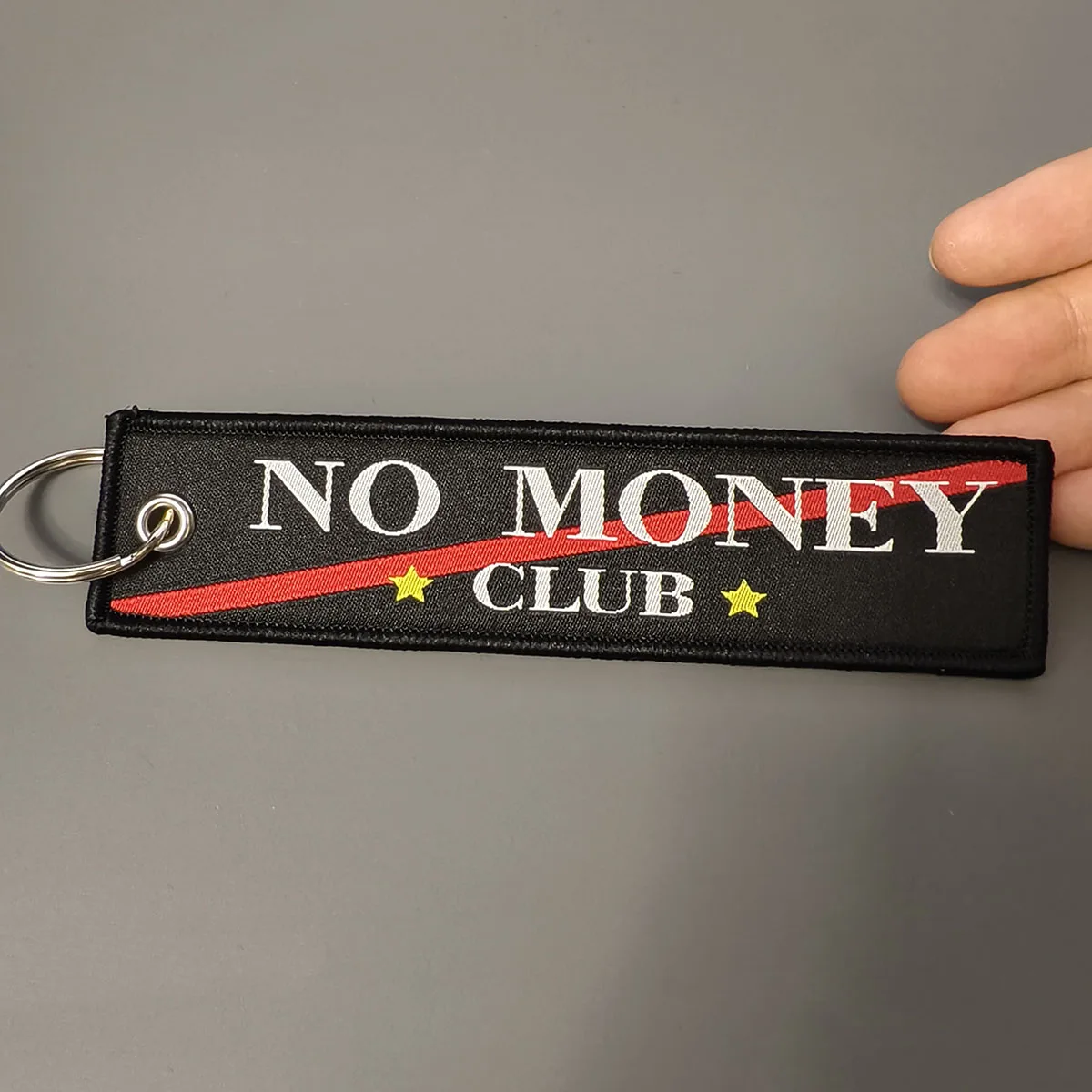 Newest JDM Racing Japan Keyring Embroidered Nylon Fabric Keychain Moto Keychain Car Key Tags FOR NO Monet Club Key Ring