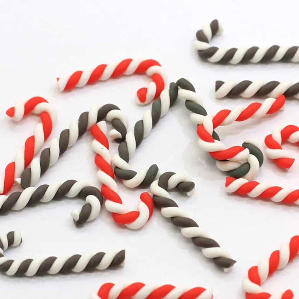 

20pcs Christmas Cane Accessories Red Coffee Diy Craft For Phone Case Pencil Decoration Xmas Ornament Mobile Accessories