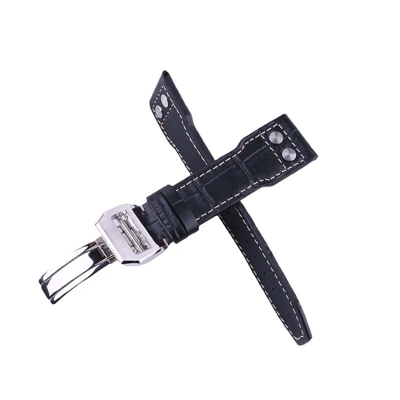 Watch strap accessories compatible with IWC Pilot Little Prince folding buckle willow nail 22mm wrist strap bracelet