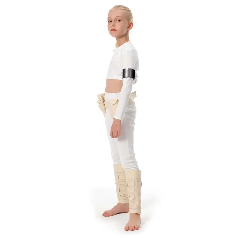 

asdh8@Adult Children Padme Cos Amidala Roleplaying Top Pants Belt Movie Space Battle Halloween Carnival Costume leggings SetCOSd