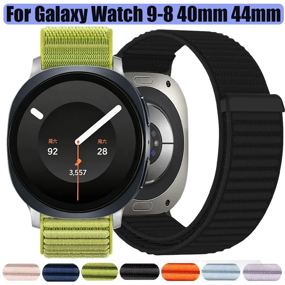 Nylon Loop Strap for Samsung Galaxy Watch 8/8 Classic 46mm Sports Bracelet for Samsung Watch 9 8 44mm 40mm Comfortable Wristband