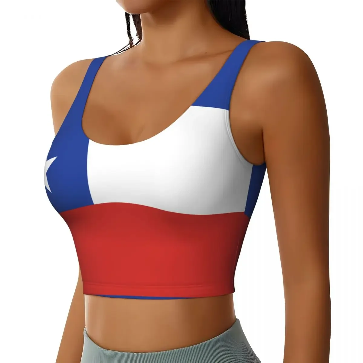 Women Sexy Sports Vest Chile Flag Female Streetwear Sport Lingerie Tee Crop Top