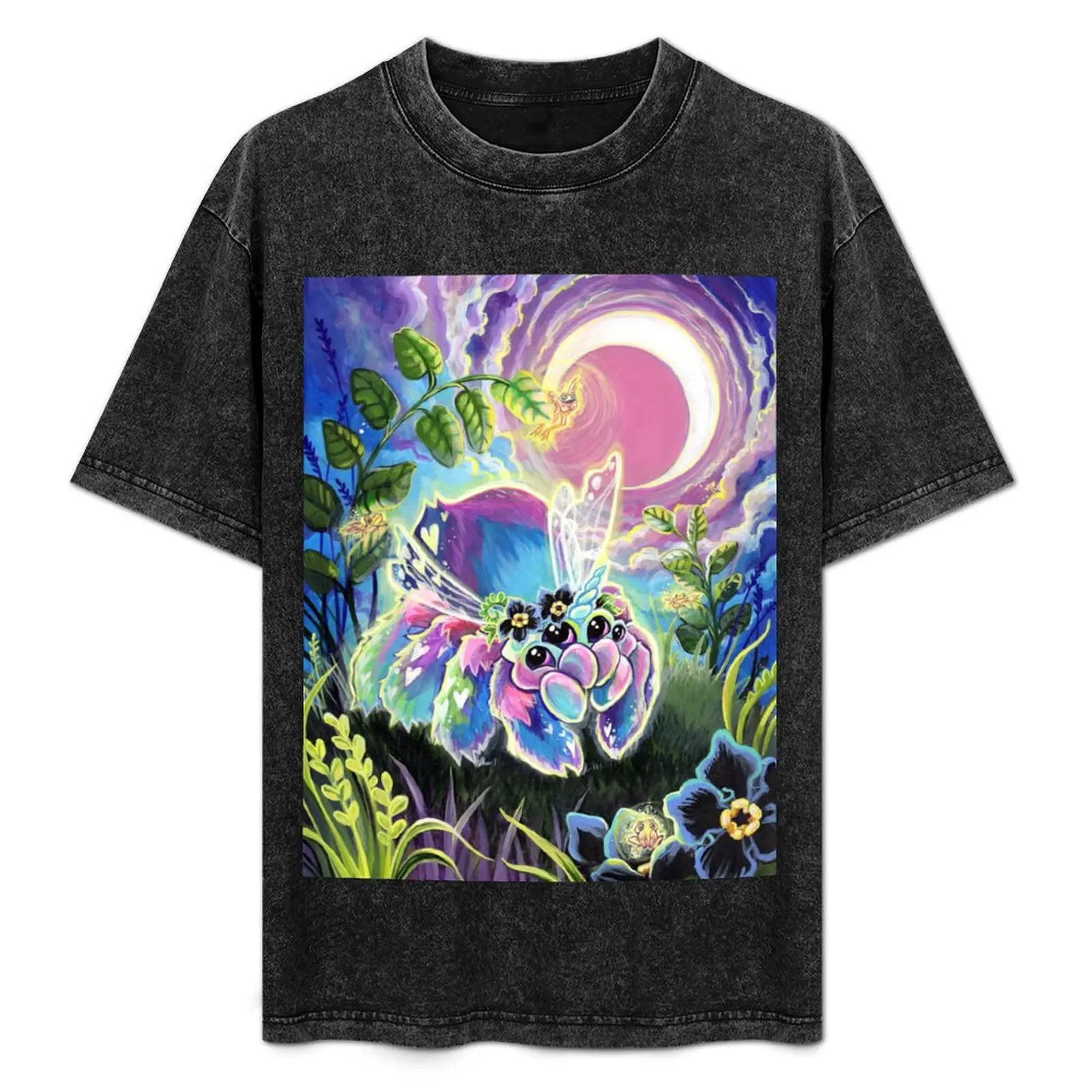 Neon nopeicorn And fairy frogs T-Shirt Casual Soft Cotton Short Sleeve Tee