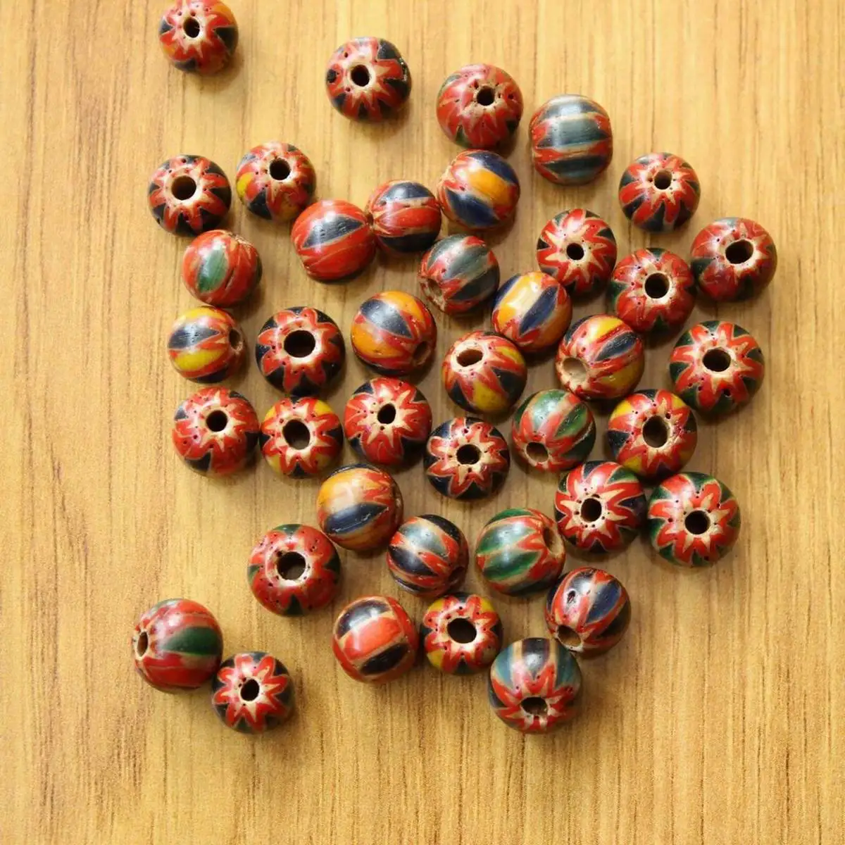 BD269 Wholesale Vintage Asian Antiqued Trade Lampwork 8mm-10mm Glass Beads Diy Jewelry Accessories 50 Pieces Beads