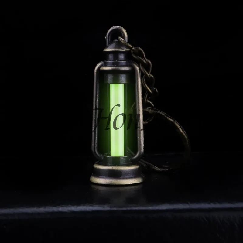 Outdoor Glass Luminous Pony Lamp Keychain Non Tritium Tube Glow Signal Pendant Mini Portable Luminous Hanging Ornament Gift