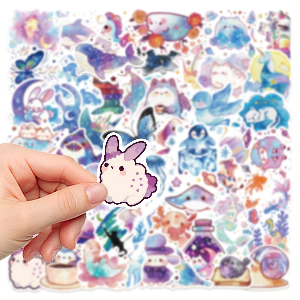 

10/30/50pcs Cute Starry Sky Animals Cartoon Stickers Creative Colorful Graffiti Sticker Water Bottle Scrapbook Phone Decals Toy