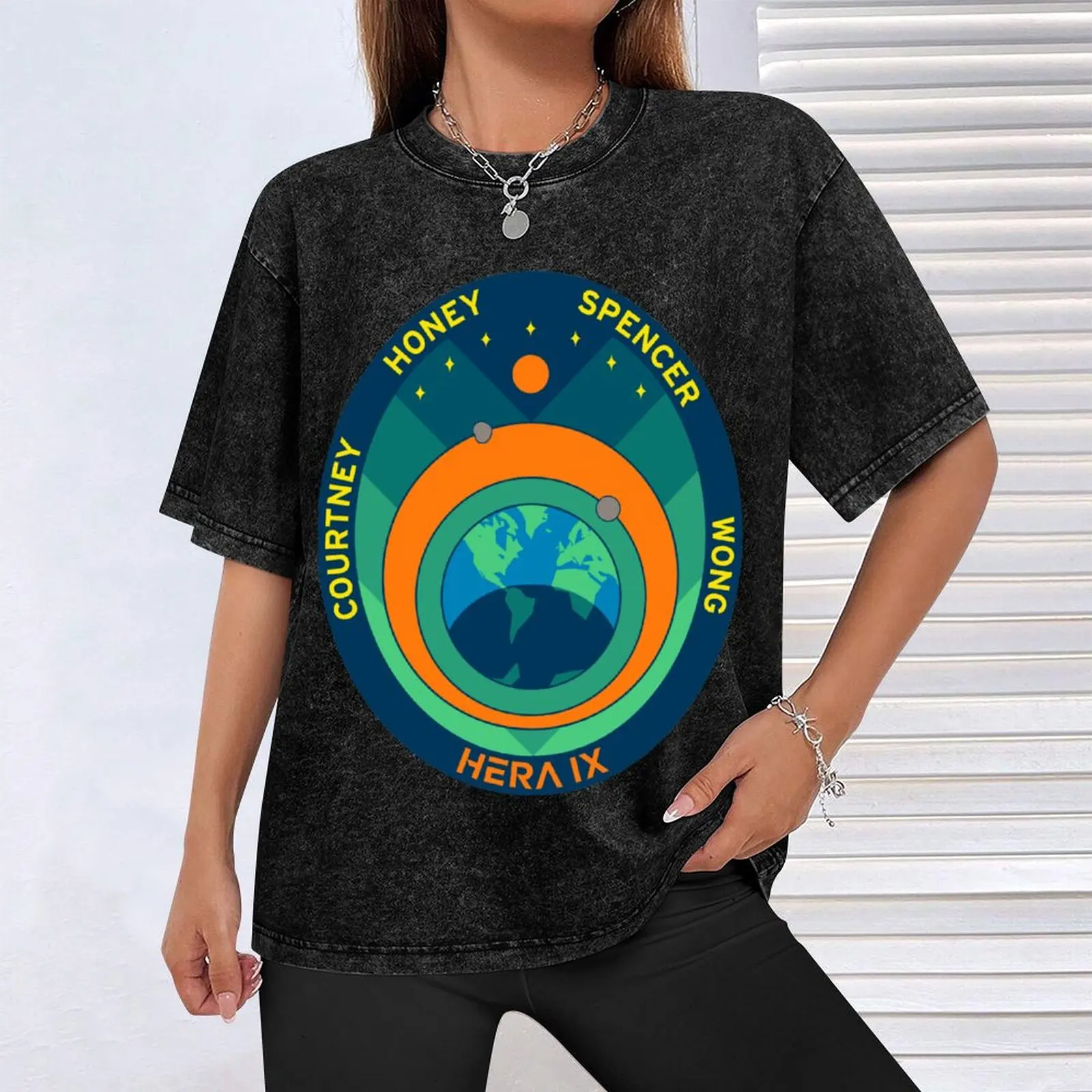 HERA IX Mission Logo T-Shirt vintage t shirts anime clothes new edition graphic t shirts mens graphic t-shirts hip hop image 4