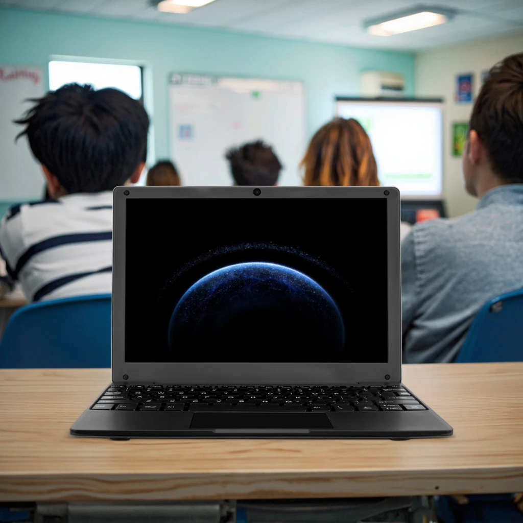 Przenośny mini laptop 10,1 cala z procesorem Intel Celeron N4000, 8 GB RAM, 128 GB SSD, Windows 11, cienki i lekki notebook dla studentów i do biura, rok 2025.