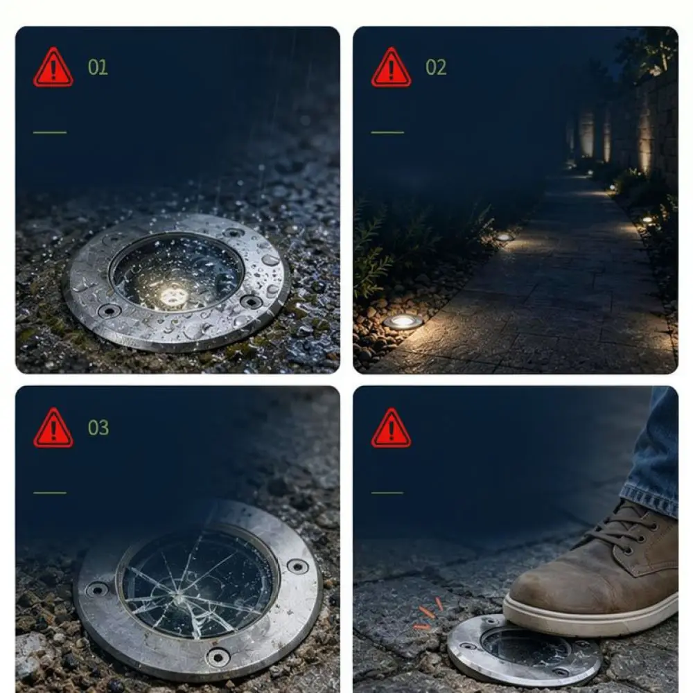 Recessed LED Underground Lamp 65MM Waterproof Outdoor Landscape Light Spotlight For Garden Lawn Path Courtyard Decoration