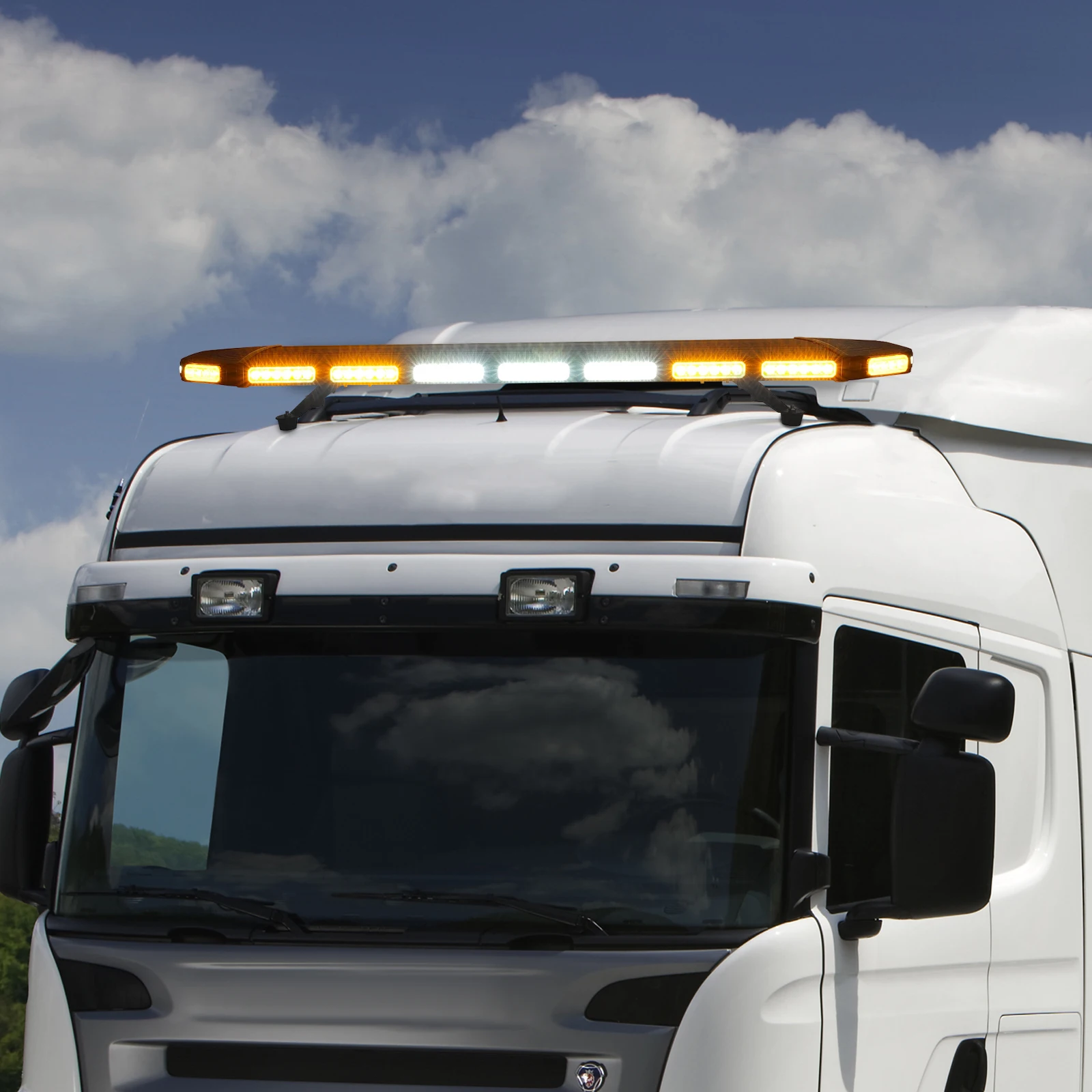 

48 Inch 108 LED High Visibility Strobe Light Bar, Waterproof Emergency Flash Warning Beacon for Truck Trailer Off-Road Vehicle