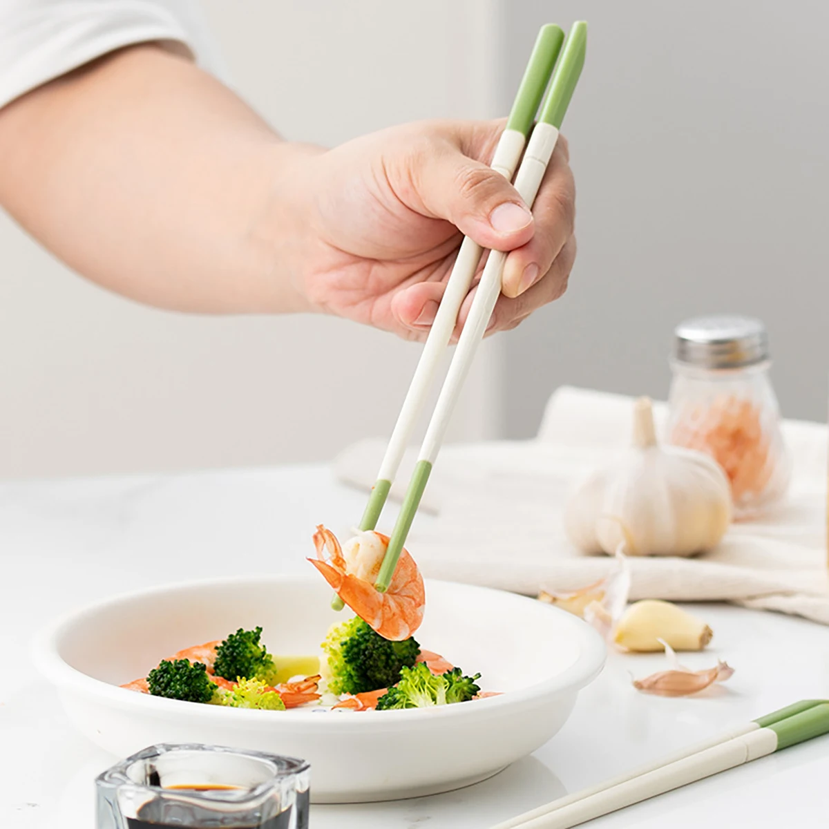 5Pairs Food Grade Silicone Chopsticks High Temperature Resistant Steel Core Mold Resistant Chopsticks Home Anti Slip Chopsticks