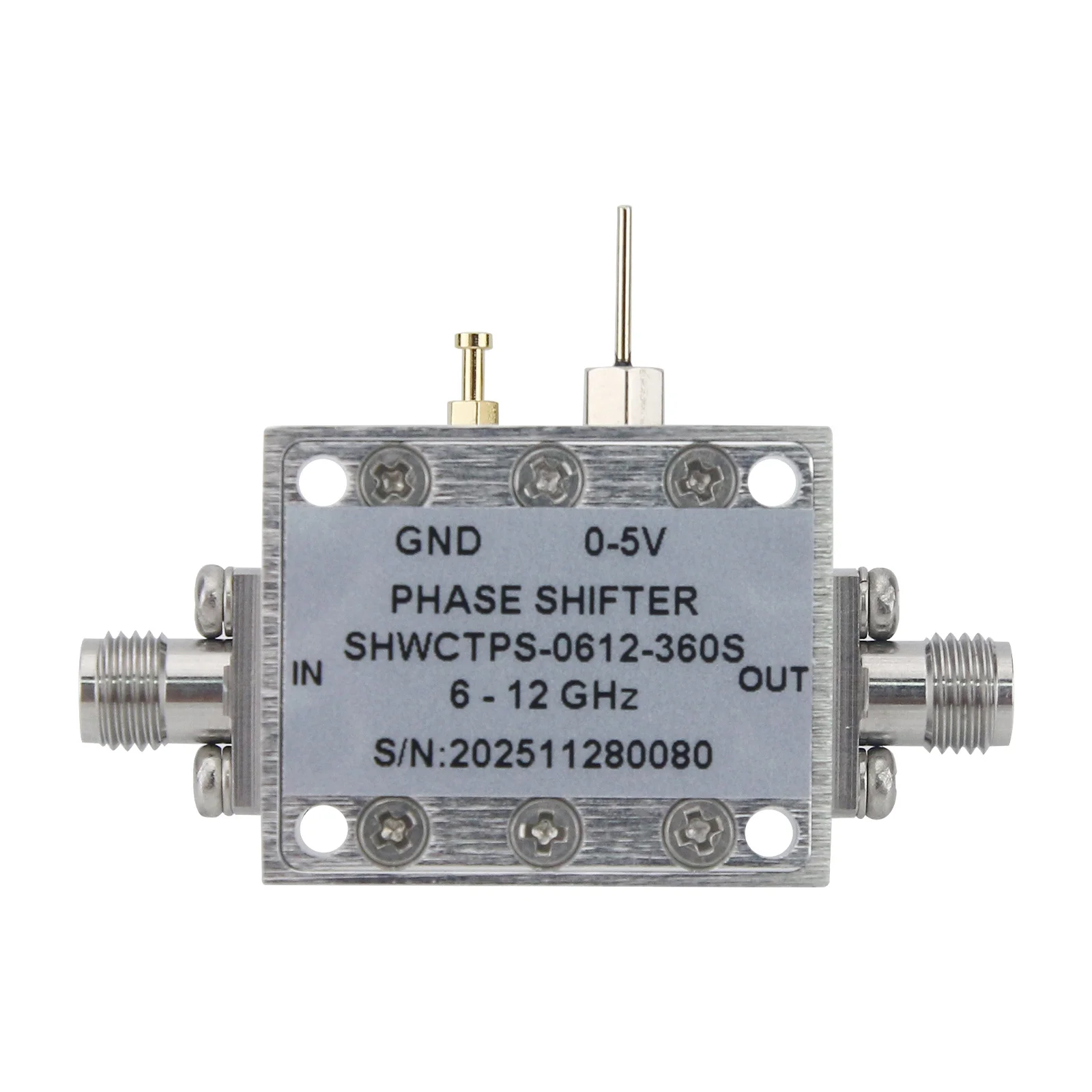 6-12GHz 0-600 Degree RF Electrically Controlled Analog Phase Shifter with SMA Female Connector