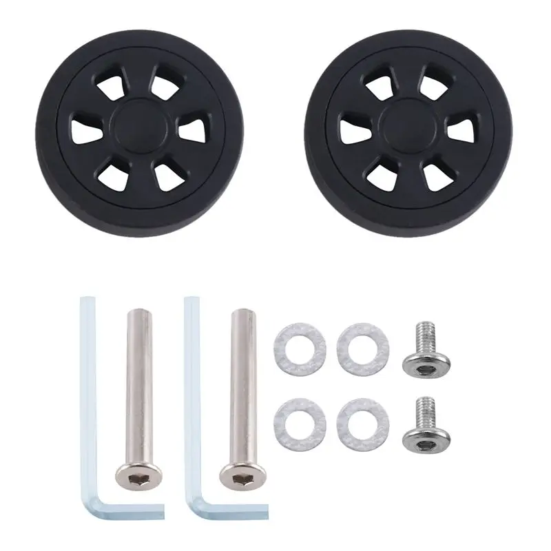 AT05-55Mmx12mm Luggage Wheels Replacement Wear Resistant Environmental Protection PU Suitcase Replacement Wheels Black 3 Pair