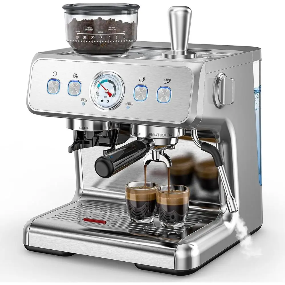 

(2026 Upgrade) 20 Bar hine with Grinder,Expro Coee hines with Milk rother,Commercial StainlSteel Expro hines or Home,Perect pucc