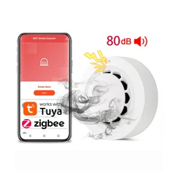 Zigbee Smoke Sensor Tuya Fire Alarm Detector Home Security Alarm Smoke Sensor for Home Security Should Work with Tuya Zigbee Hub