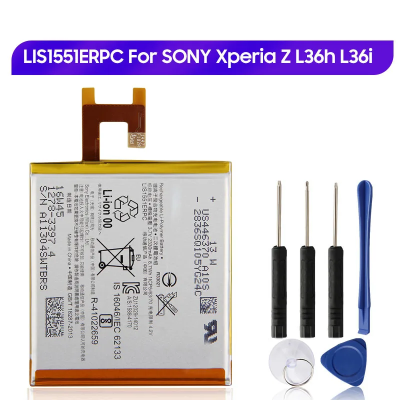 Production in 2024 Replacement Battery LIS1502ERPC For SONY Xperia Z L36h L36i c6602 SO-02E C6603 S39H LIS1551ERPC 2330mAh