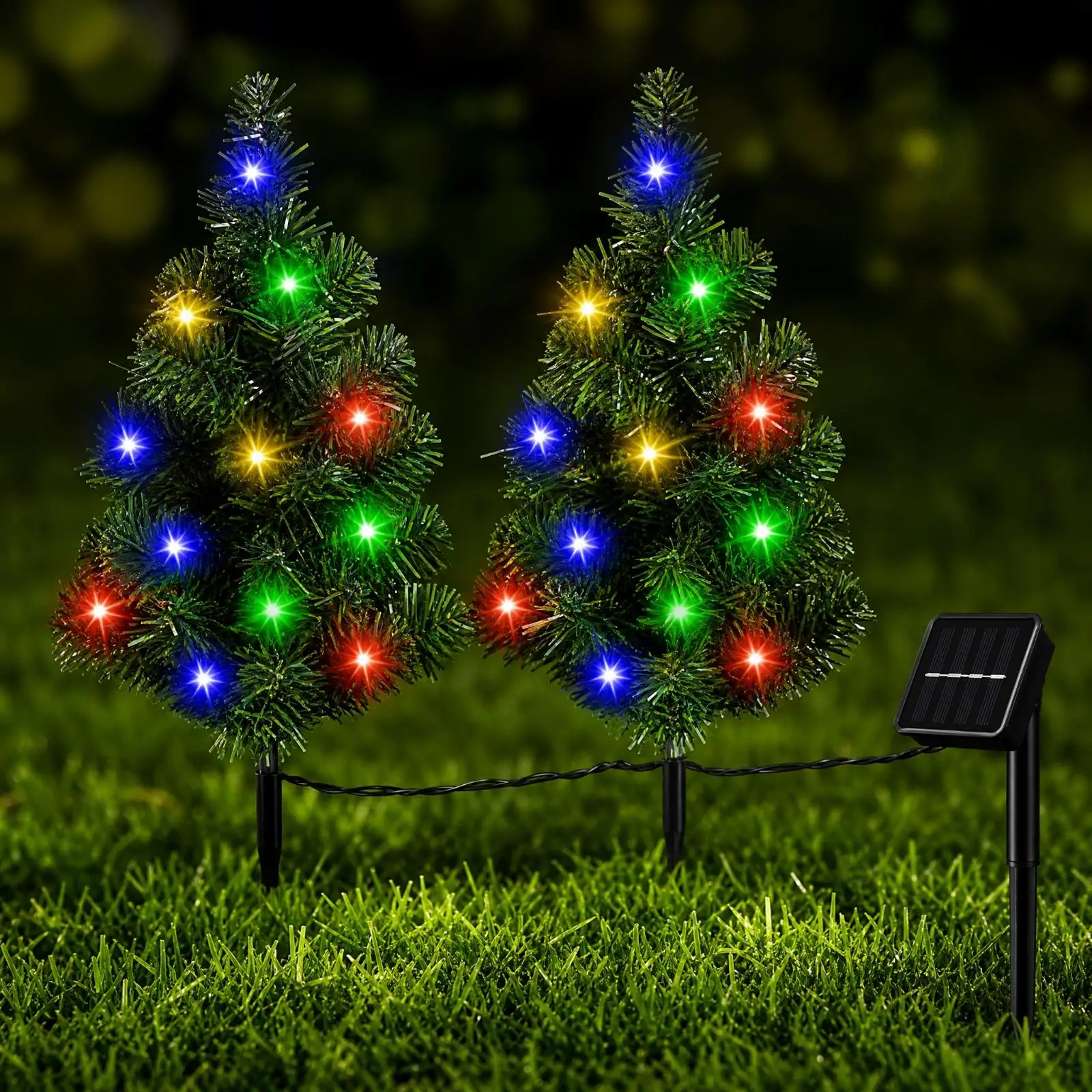 Outdoor Solar LED Tree Light 55cm Industrial Style for Patio Lawn Holiday Season