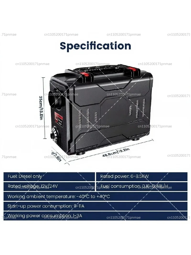 12V 5KW Adjustable Bluetooth App Remote Control Integrated Parking Air Heater for Car RV