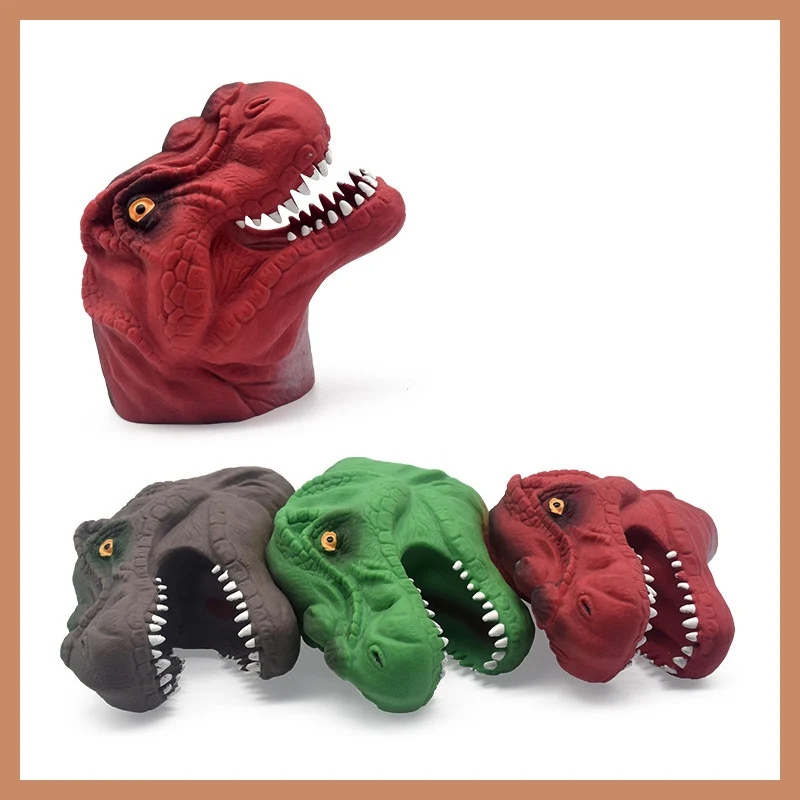 1 pcs tpr weiches gummis pielzeug dinosaurier handpuppe interaktives spielzeug tyranno saurus rex handpuppe horror requisiten handpuppen spielzeug