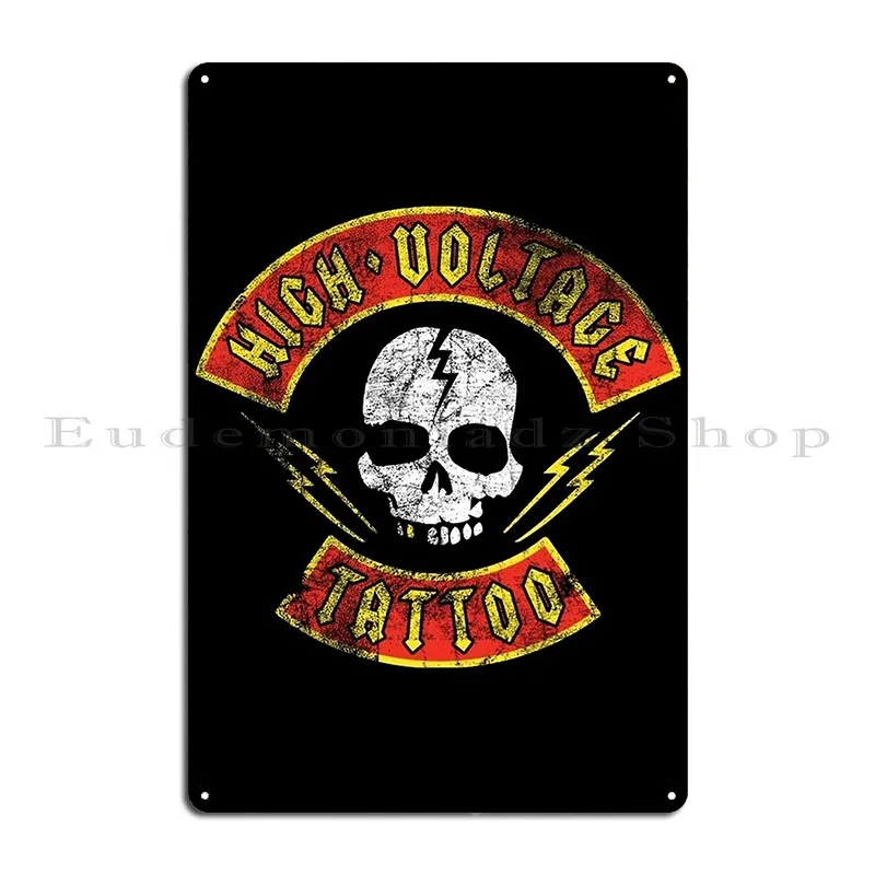 High Voltage Distressed Bubacf Metal Plaque Poster Rusty Garage Living Room Designs Club Bar Tin Sign Poster