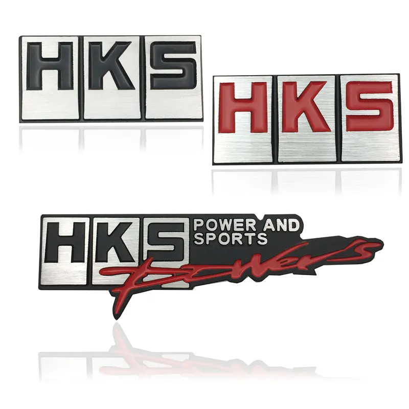 3D Metal Car Styling Alloy HKS Power Stereo Modified Car Stickers Decals Emblem Decorations Badge Auto Accessories