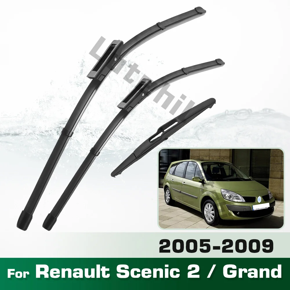 

Для Renault Scenic 2/Grand 2005-2009 стеклоочиститель с левым рулем, комплект щеток переднего и заднего дворника, лобовое стекло, 26 "22" 10"