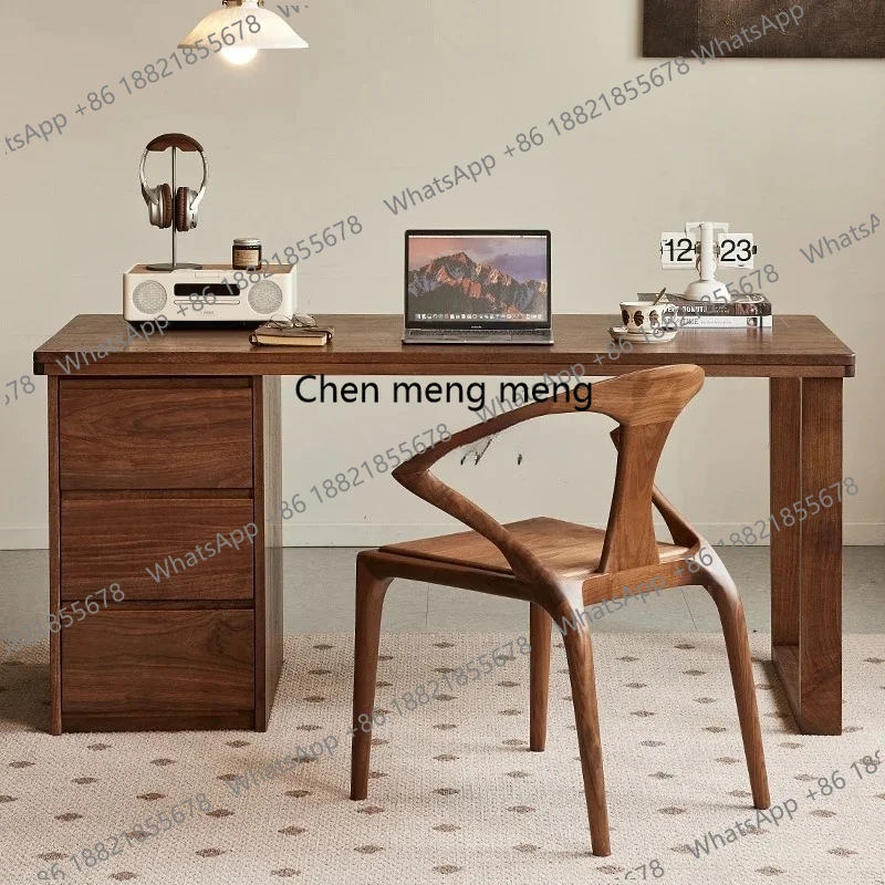 

Письменный стол из массива дерева черного ореха в Северной Америке с выдвижными ящиками Компьютерный стол для домашнего обучения