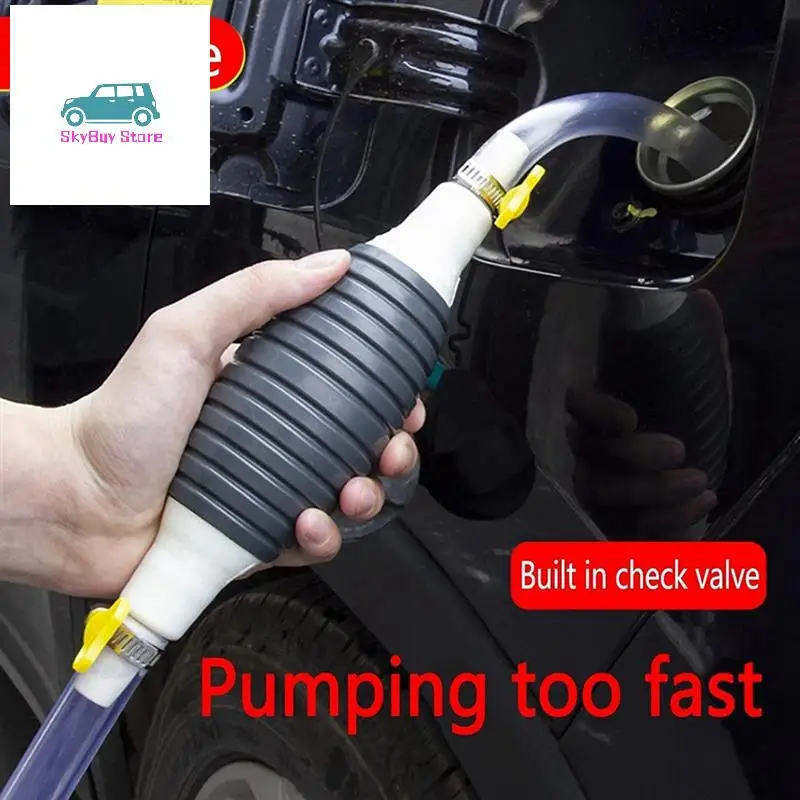 2X multifunctionele vloeistofzuigerpomp, handmatige brandstofoverdrachtpomp benzine sifonslang, draagbare sifonpomp (2 meter)