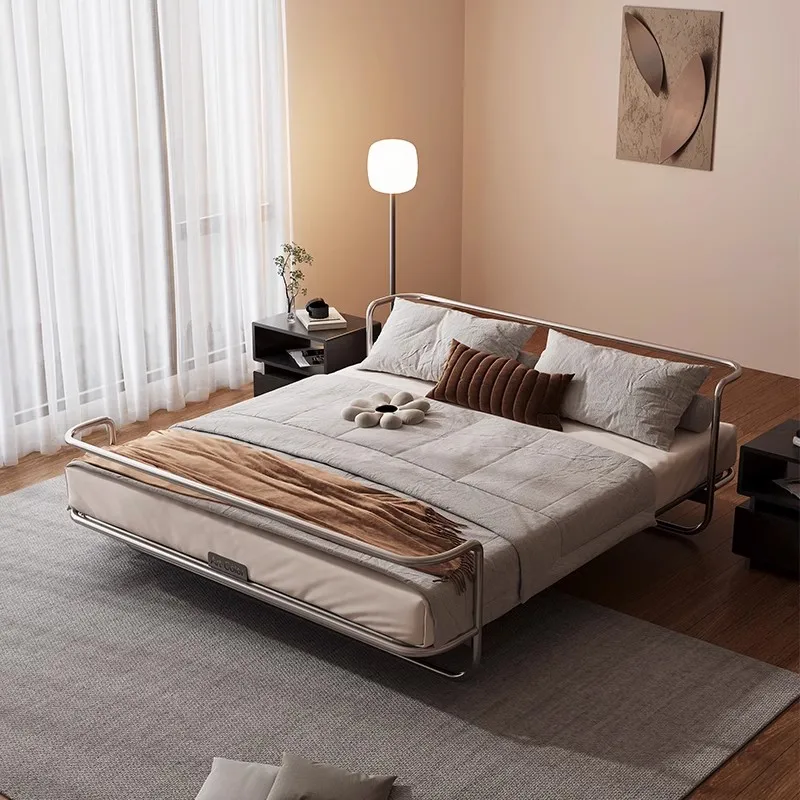 frame contemporary apartment easy to assemble space saving bed frame New design factory custom bedroom hotel metal bed