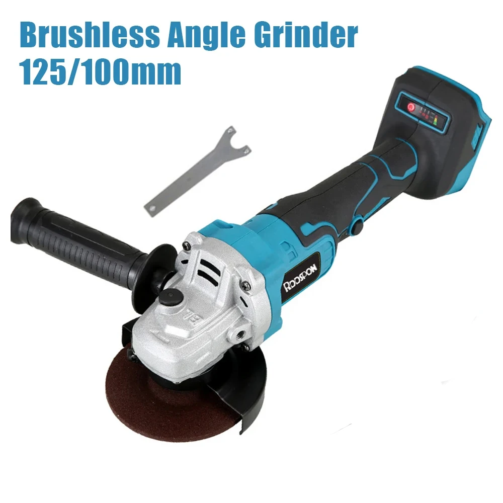 

125/100mm Brushless Angle Grinder Variable 3-Speed Lithium-Ion Grinding Cutting Machine Polisher Power Tool For Makita Battery