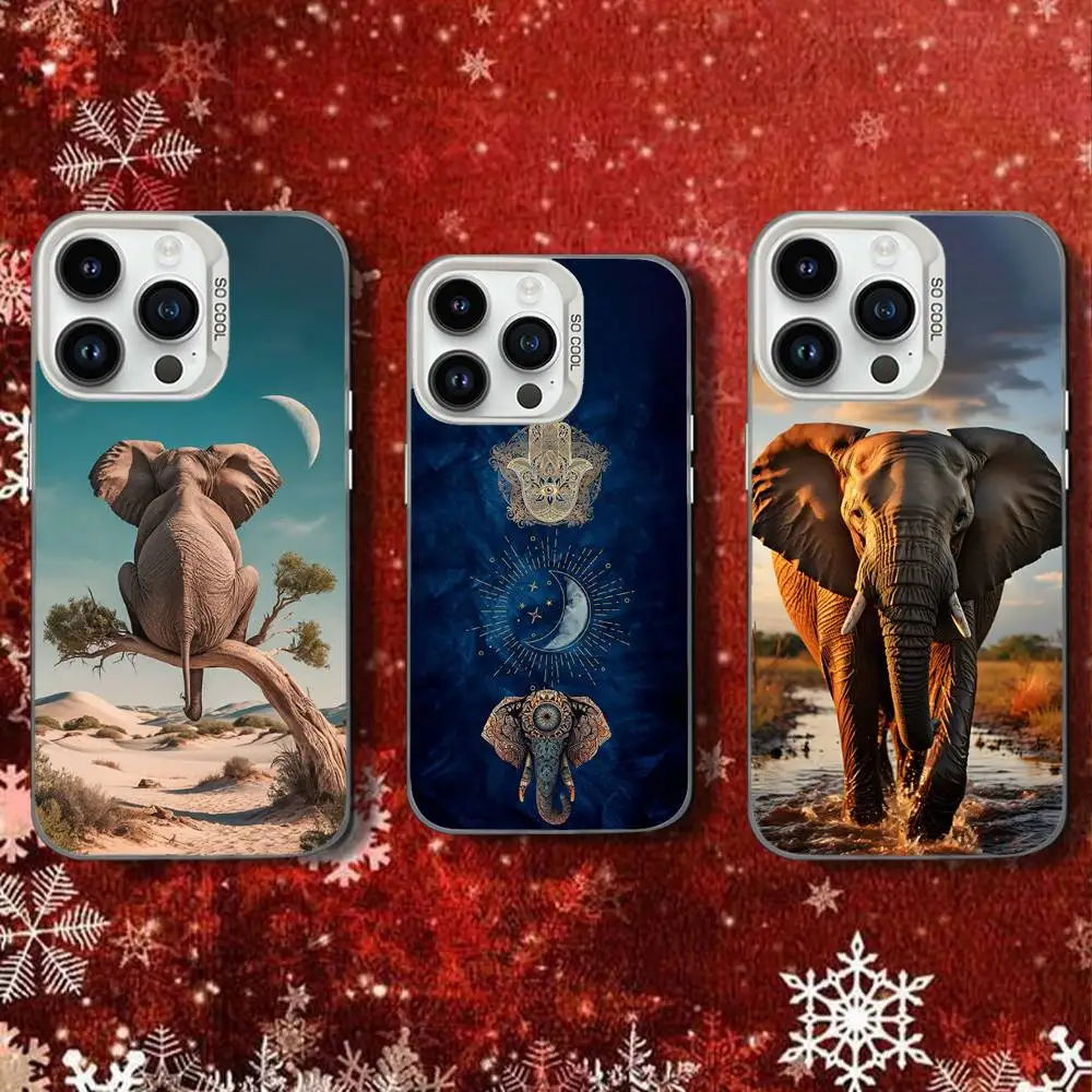 

Huge A-Animal ElephantS For iPhone 11,16,15,12,13,17,14,Pro,SE4,Max,Plus,Air,Mini phone case White luxurious hard shell