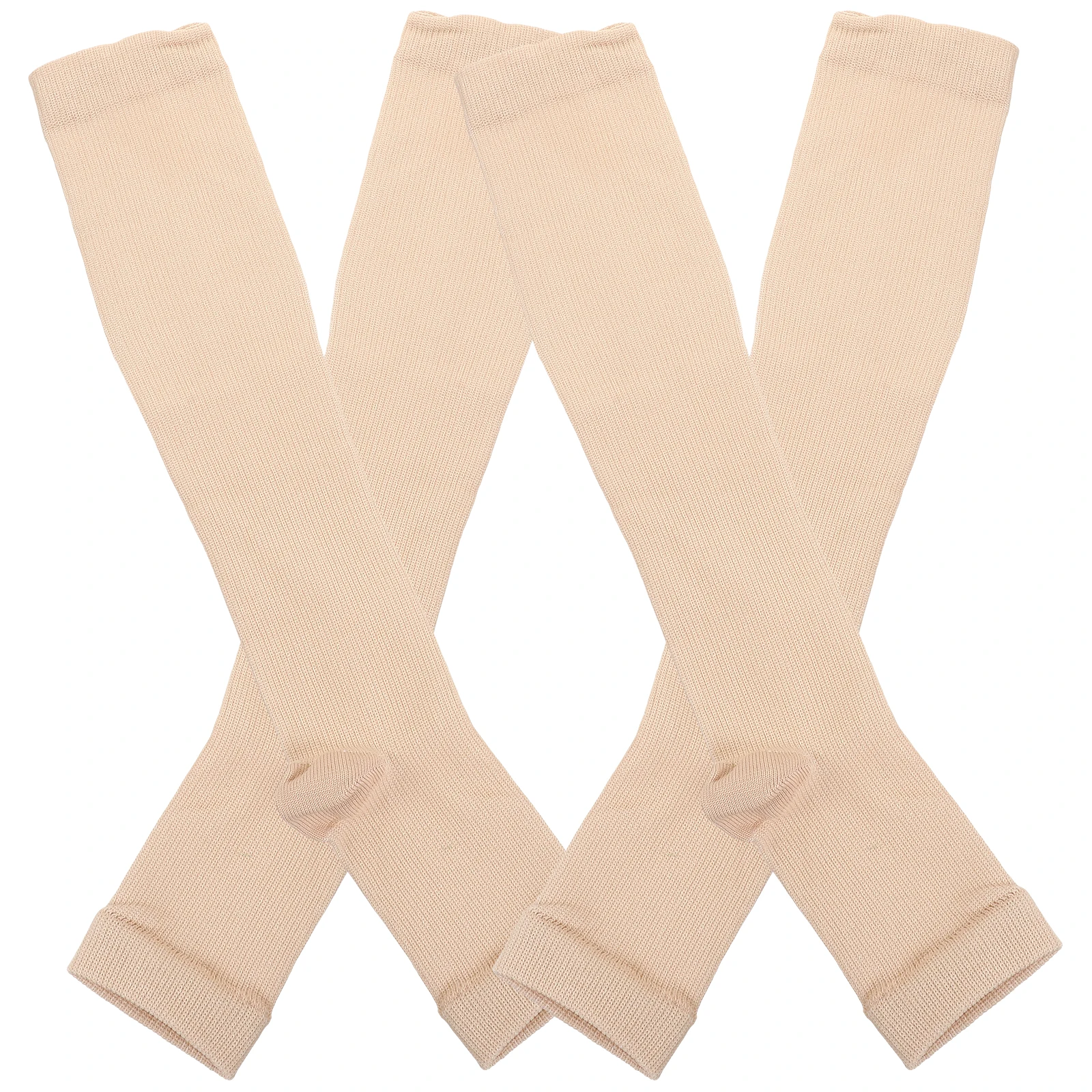 

4pcs 2 Pairs Toeless Jacquard Sports Socks Elastic Calf Stockings Compression Women Nylon Silk Sleeves Leg Support Gifts