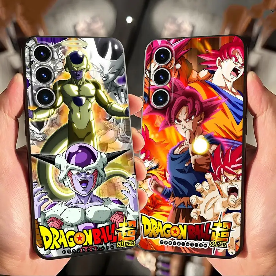 Hülle für Samsung Galaxy S25 Edge S23 Ultra S24 Plus S21 FE S20 Schwarz Weiche Handyhülle Dragon Ball Super Saiyajin Gott