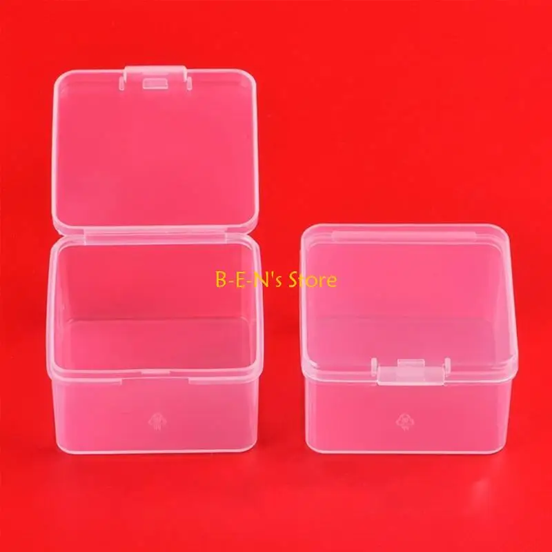 Y1AD Plastic Clear Box with Lid Square Clear Containers Box Transparent Box Fitting for for Crafts Jewelry Hardware Tools