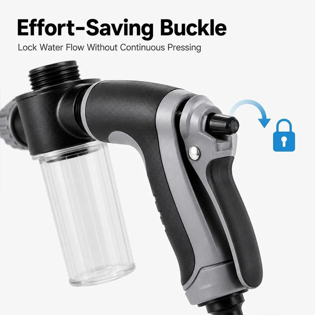 High-Pressure Car Wash Gun With Extended Spray Wand. Adjustable Nozzle For Garden Hose. Suitable For Cleaning Bicycles/ Vehicles/ Outdoor Areas/ Gardening Watering. view 7