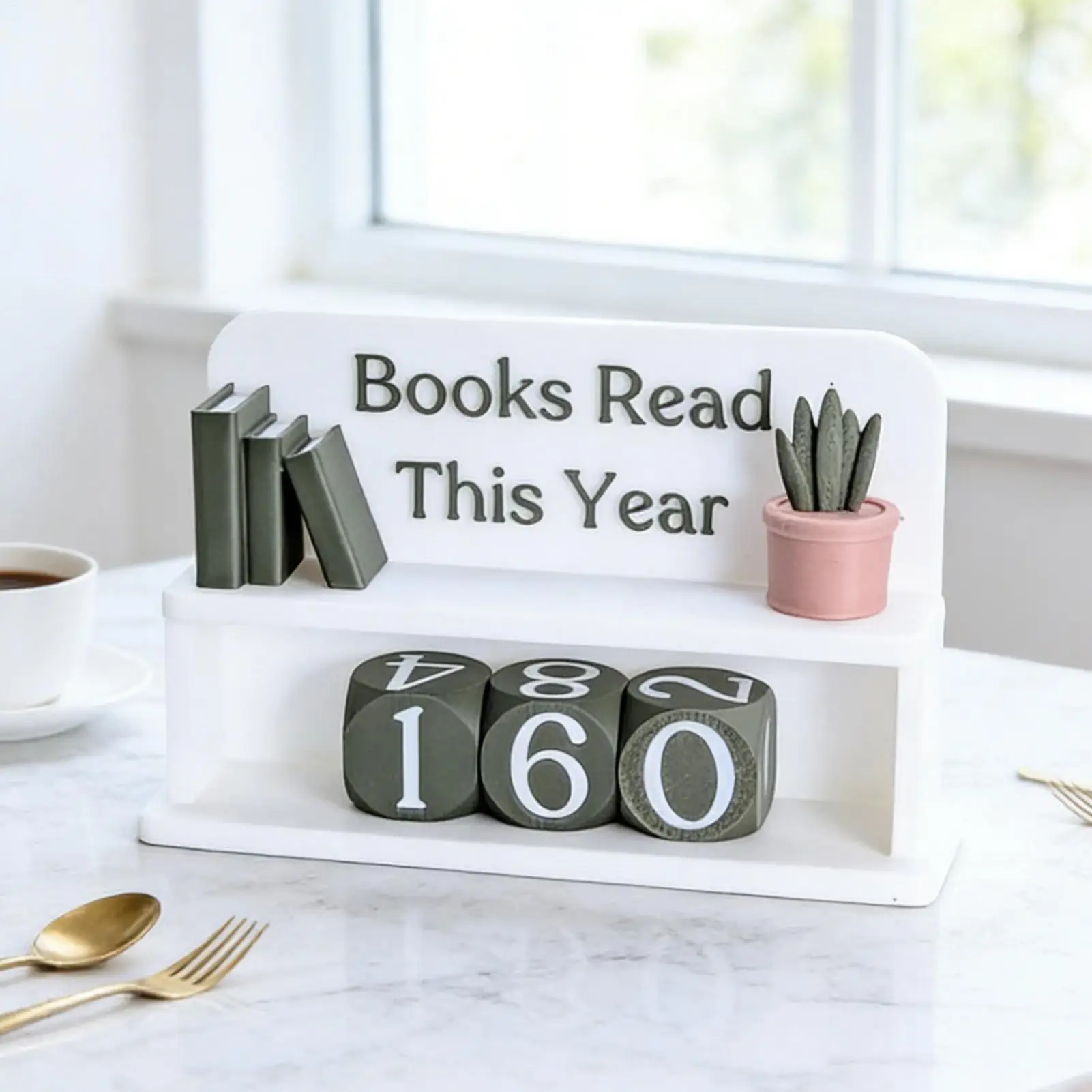Books Read This Year Counter Bookish Track Shelf Ornament Books Read This Year for Teachers Writers Librarian Home Ornament