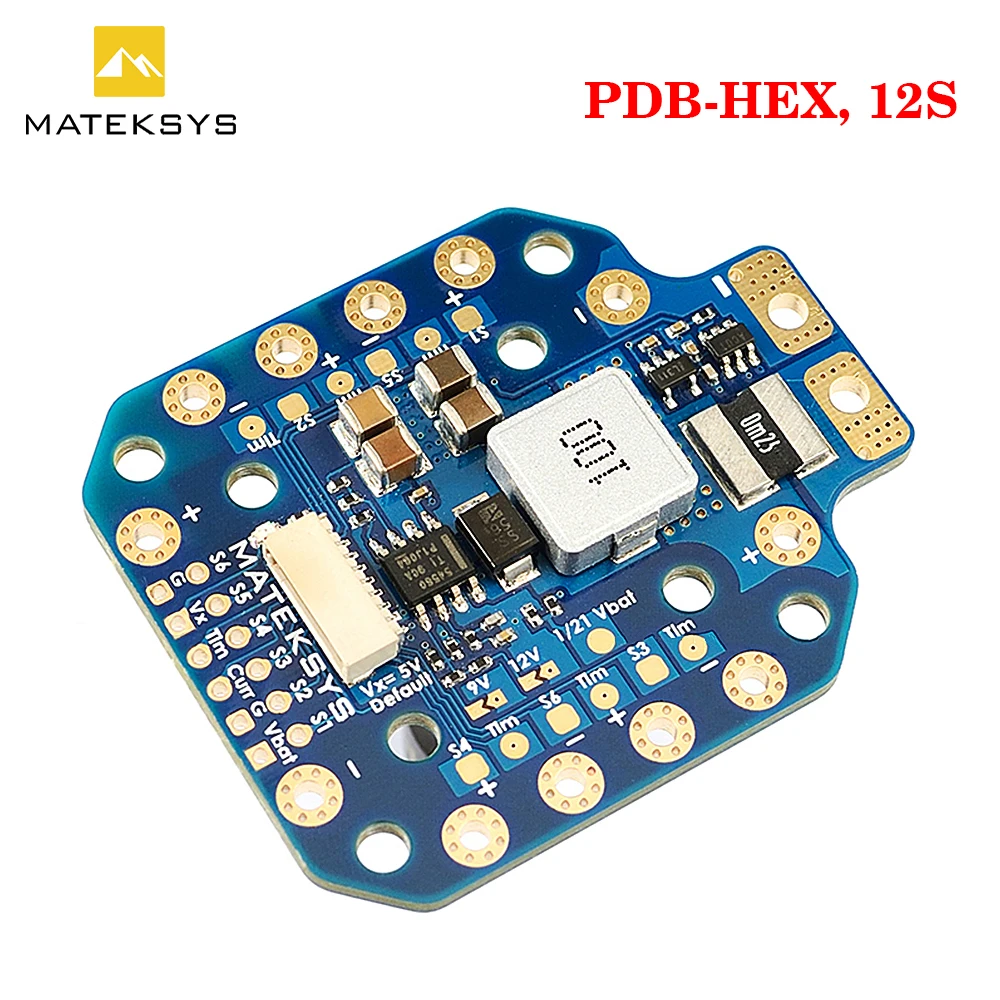 MATEKSYS PDB-HEX 12S 5A 5V/9V/12V BEC Power Distribution Board PDB 30.5X30.5mm 20X20mm for RC FPV Multirotor X-CLASS Drone