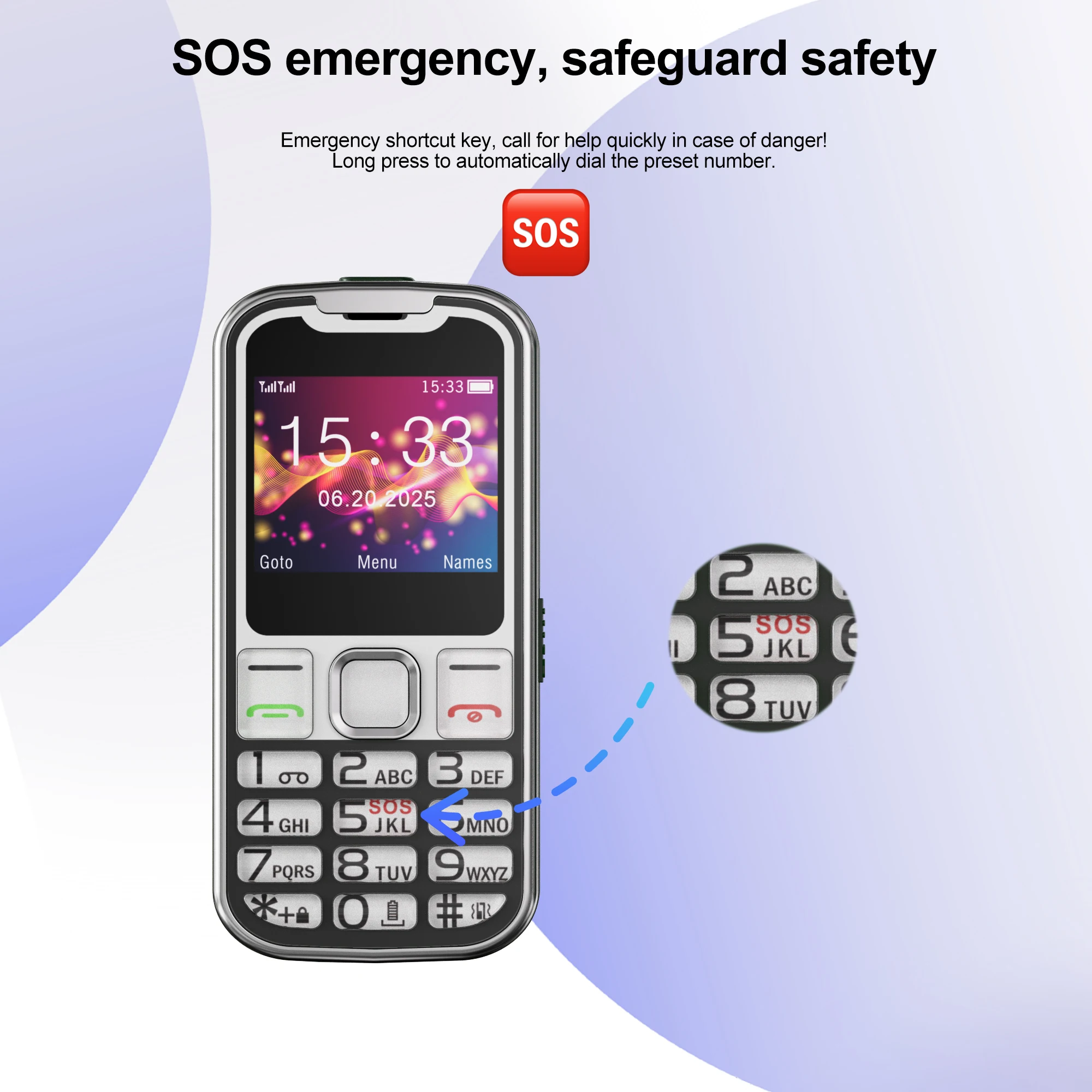 SERVO W26 Громкий динамик для мобильного телефона, двойной SIM-карты, режим ожидания, набор скорости, запись вызовов, фонарик, вибрация, FM, 2G, GSM, кнопка, мобильные телефоны