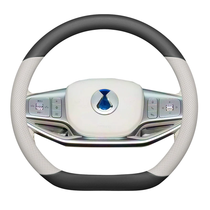 

For Denza N8L Car Steering Wheel Cover Anti-skid Sweat-free Hand Sewing Car Handle Cover Universal Accessories