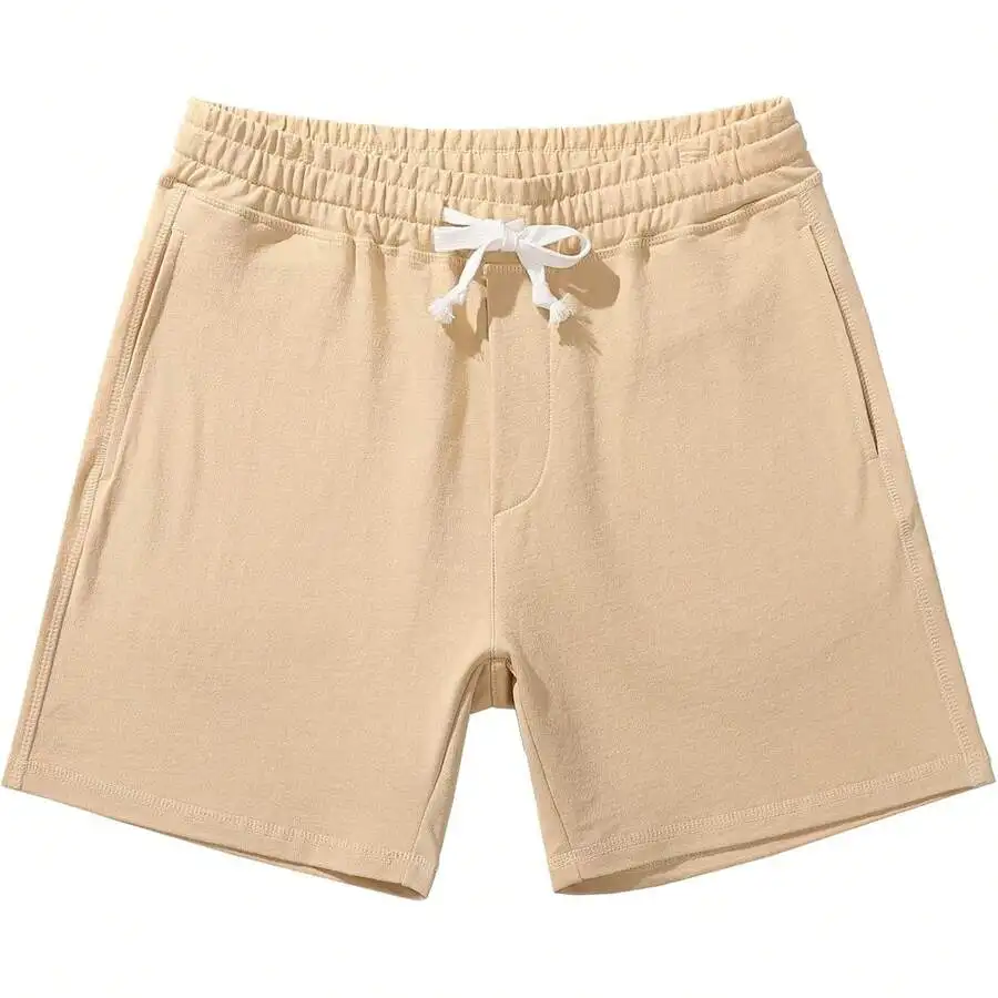 Mens Cotton Casual Shorts Elastic Waist Drawstring Jogging Sports Shorts