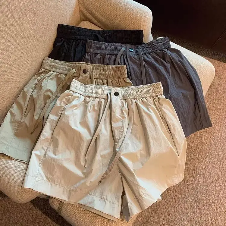 Thin Quick Drying Shorts Women's Summer Loose Casual Wide Leg Pants Elastic Waist Ultra Short Shorts Plus Size Women's Clothing
