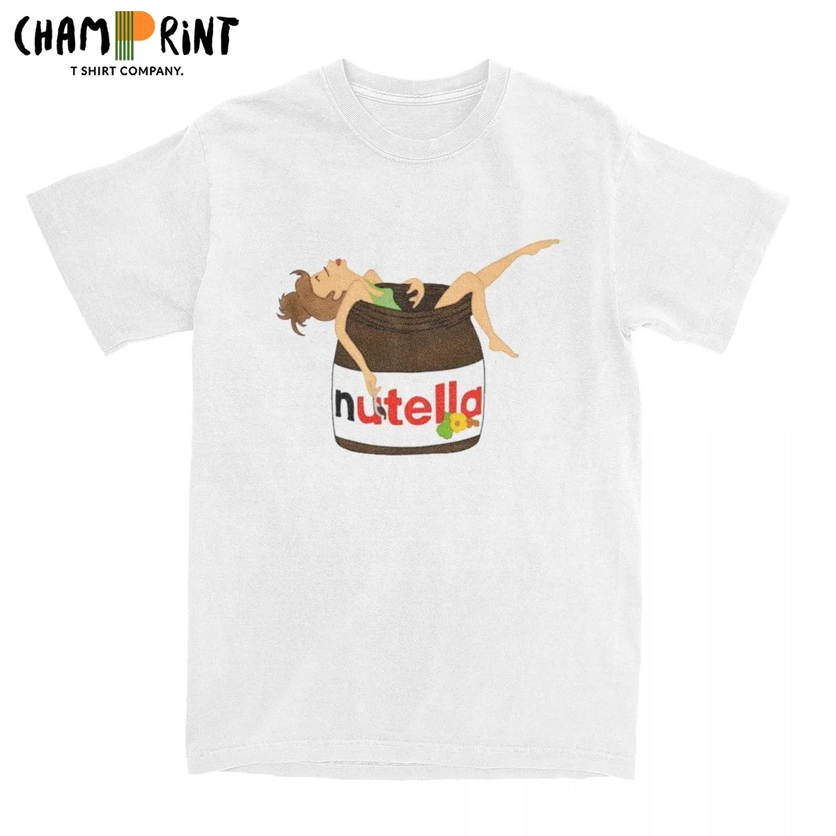 Amazing Nutella Chocolate Lover Yummy T-Shirts for Men O Neck Pure Cotton T Shirt Short Sleeve Tees Birthday Gift Clothes