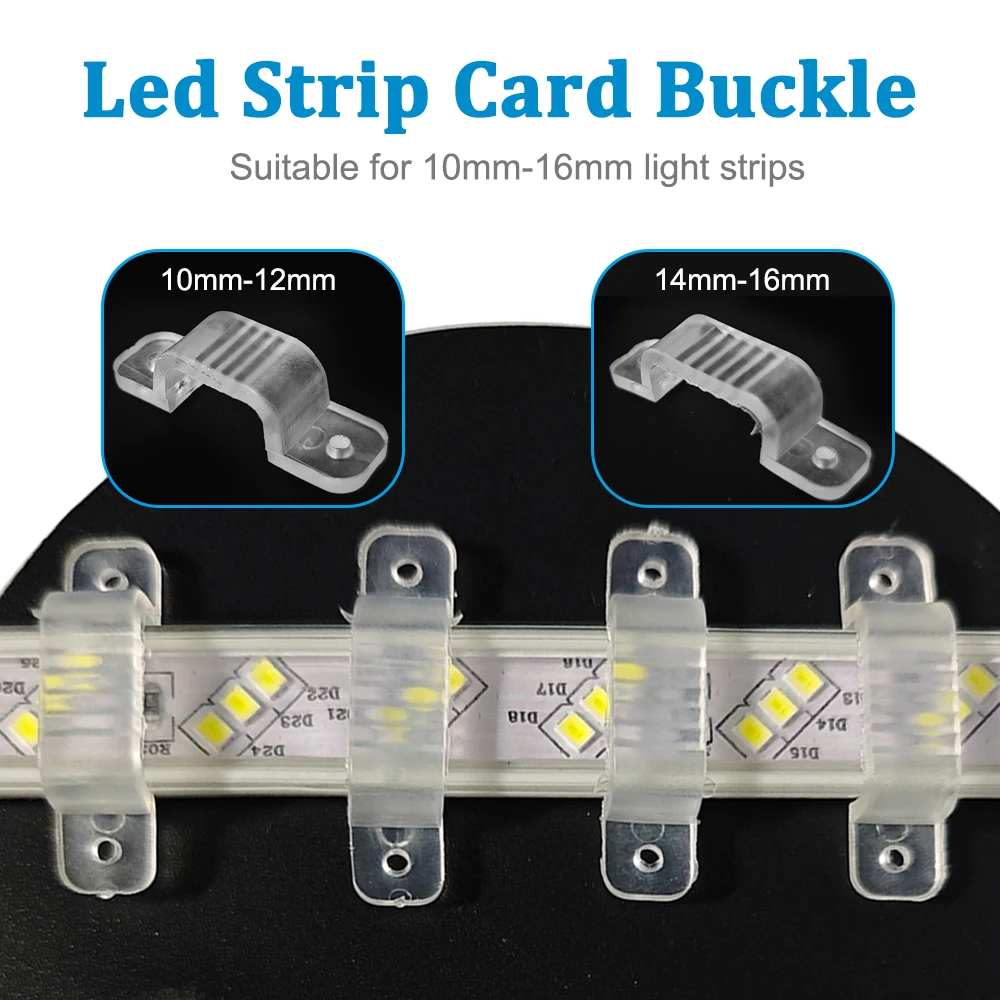 5-100PCS LED Strip Plastic Buckle High Quality Flexible Fixing Clip Accessories For 10mm-16mm 110V 220V 5050 2835 COB Light Tape