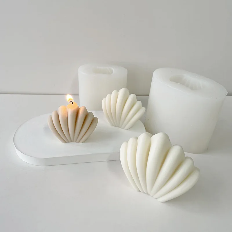 Shell aromaterapia candela stampo in Silicone irregolare 3D Shell gesso stampo da forno in Silicone